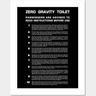 Zero Gravity Bathroom - Full (white text) Posters and Art